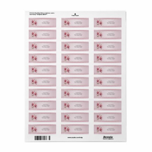 Modern Pink Flowers Return Address Label (Vorne)