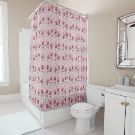Modern Pink Flowers Shower Curtain Duschvorhang