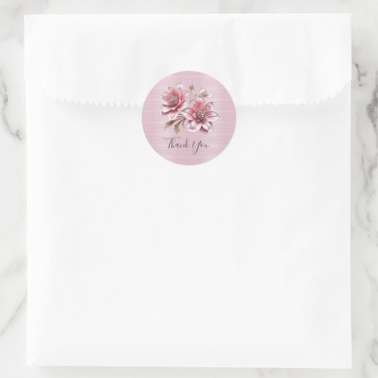 Modern Pink Flowers Sticker (Tasche)