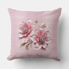 Modern Pink Flowers Throw Pillow Kissen