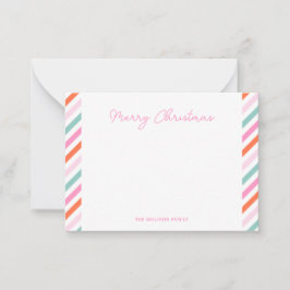 Modern Pink frohe Weihnachten Mitteilungskarte