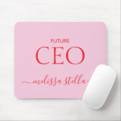 Modern Pink Future CEO Name | Bestes Mädchen-Gesch Mousepad (Mit Mouse)