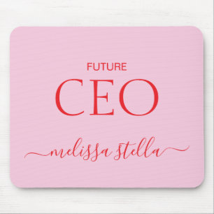 Modern Pink Future CEO Name   Bestes Mädchen-Gesch Mousepad