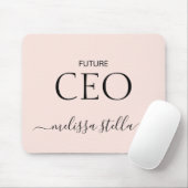 Modern Pink Future CEO Name | Bestes Mädchen-Gesch Mousepad (Mit Mouse)
