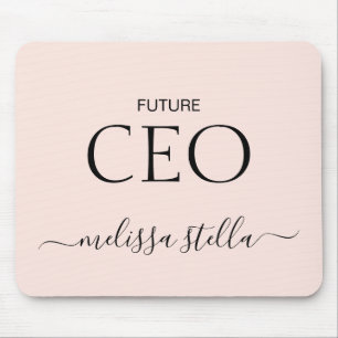 Modern Pink Future CEO Name Bestes Mädchen-Gesch Mousepad