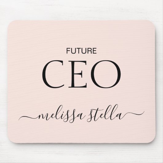 Modern Pink Future CEO Name | Bestes Mädchen-Gesch Mousepad (Vorne)