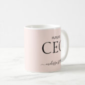Modern Pink Future CEO Name | Girly Gift Kaffeetasse (VorderseiteRechts)