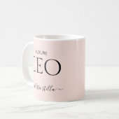 Modern Pink Future CEO Name | Girly Gift Kaffeetasse (Vorderseite Links)