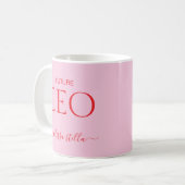 Modern Pink Future CEO Name | Girly Gift Kaffeetasse (Vorderseite Links)