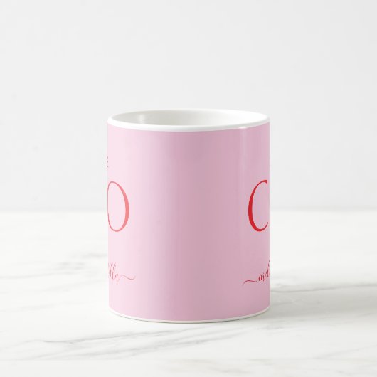 Modern Pink Future CEO Name | Girly Gift Kaffeetasse (Mittel)