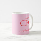 Modern Pink Future CEO Name | Mädchen-Geschenk Kaffeetasse (VorderseiteRechts)
