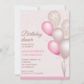 Modern Pink Geburtstagsessen 72. Geburtstag Einladung (Vorderseite)