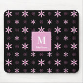 Modern Pink Geometric Floral Monogram Mouse Pad Mousepad (Vorne)