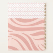 Modern Pink Geometric Zebra Trendy Monogram Planer (Rückseite)