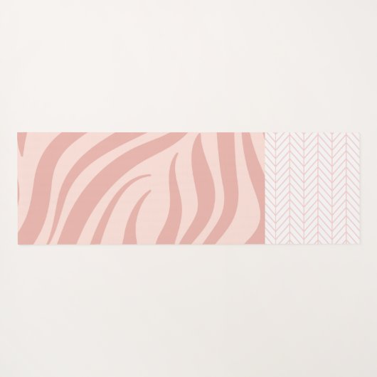 Modern Pink Geometric Zebra Trendy Monogram Yogamatte (Rückseite (Horizontal))