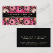 Modern Pink Gerbera Daisy Floral Visitenkarte (Vorne/Hinten)