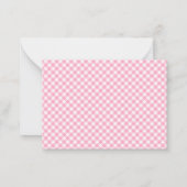 Modern Pink Gingham Baby Kinderzimmer Note Card Mitteilungskarte (Rückseite)