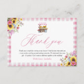 Modern Pink Gingham Fresh Off Market Vielen Dank Begleitkarte (Vorderseite)