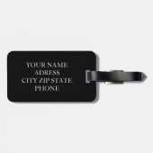 Modern Pink Gingham Monogram Gepäckanhänger (Rückseite horizontal)