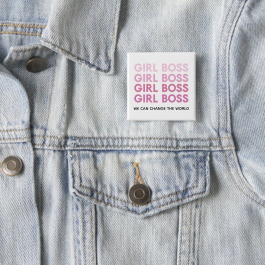 Modern Pink Girl Boss Bestes Girl-Geschenk Button (Beispiel)