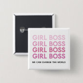 Modern Pink Girl Boss Bestes Girl-Geschenk Button (Vorne & Hinten)