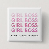 Modern Pink Girl Boss Bestes Girl-Geschenk Button (Vorderseite)