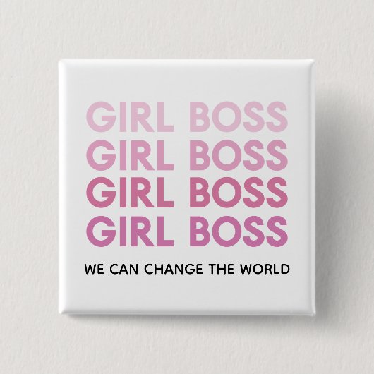 Modern Pink Girl Boss Bestes Girl-Geschenk Button (Vorderseite)