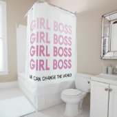Modern Pink Girl Boss Bestes Girl-Geschenk Duschvorhang (Beispiel)