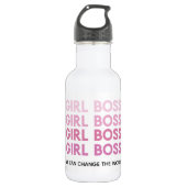 Modern Pink Girl Boss Bestes Girl-Geschenk Edelstahlflasche (Vorderseite)