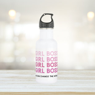 Modern Pink Girl Boss Bestes Girl-Geschenk Edelstahlflasche