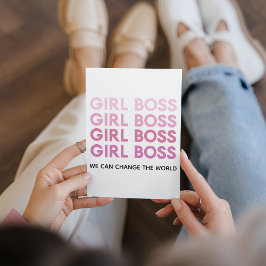 Modern Pink Girl Boss Bestes Girl-Geschenk Feiertagskarte