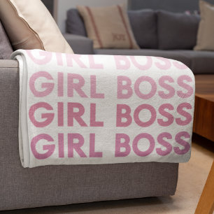 Modern Pink Girl Boss Bestes Girl-Geschenk Fleecedecke