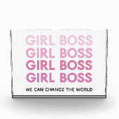 Modern Pink Girl Boss Bestes Girl-Geschenk Fotoblock (Vorderseite)