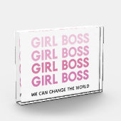 Modern Pink Girl Boss Bestes Girl-Geschenk Fotoblock (Links)