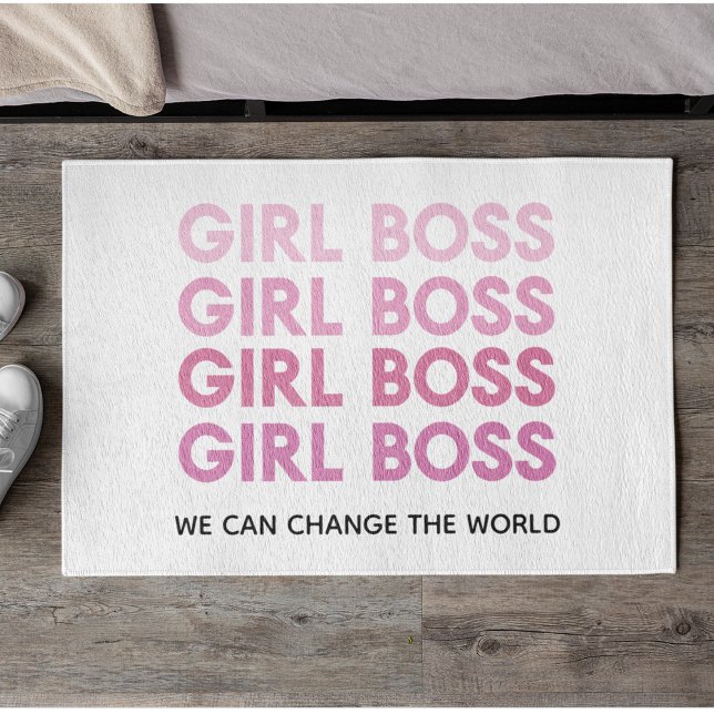 Modern Pink Girl Boss Bestes Girl-Geschenk Fußmatte (Von Creator hochgeladen)