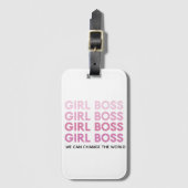 Modern Pink Girl Boss Bestes Girl-Geschenk Gepäckanhänger (Vorderseite Vertikal)