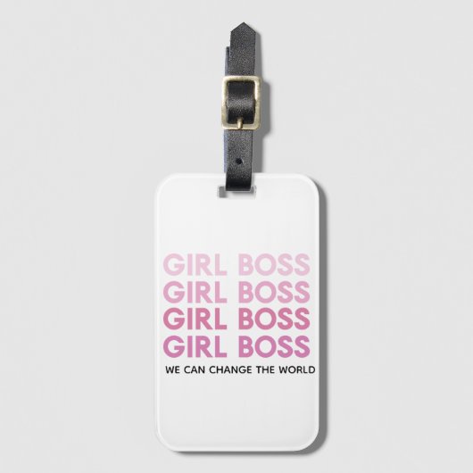Modern Pink Girl Boss Bestes Girl-Geschenk Gepäckanhänger (Vorderseite Vertikal)