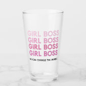 Modern Pink Girl Boss Bestes Girl-Geschenk Glas (Vorderseite)