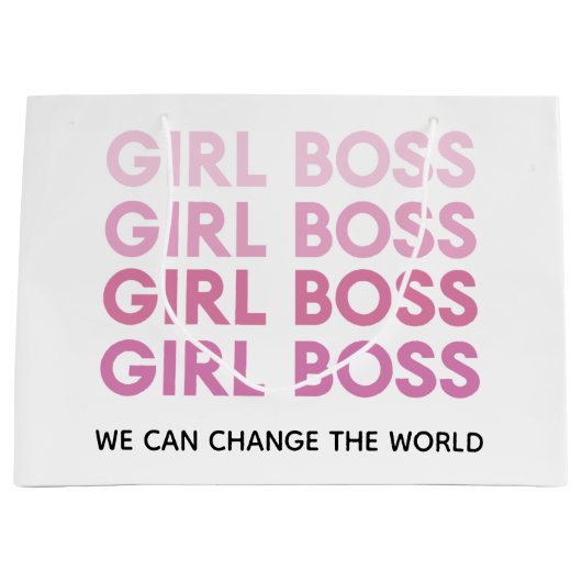 Modern Pink Girl Boss Bestes Girl-Geschenk Große Geschenktüte (Vorderseite)