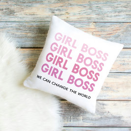 Modern Pink Girl Boss Bestes Girl-Geschenk Kissen