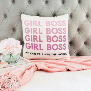 Modern Pink Girl Boss Bestes Girl-Geschenk Kissen