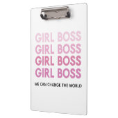 Modern Pink Girl Boss Bestes Girl-Geschenk Klemmbrett (Links)