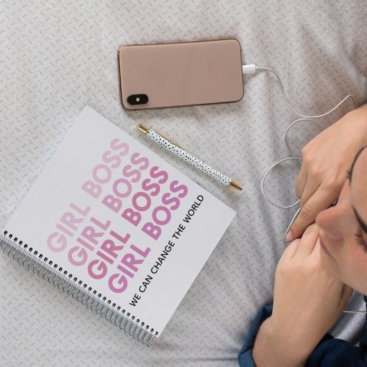 Modern Pink Girl Boss Bestes Girl-Geschenk Notizblock