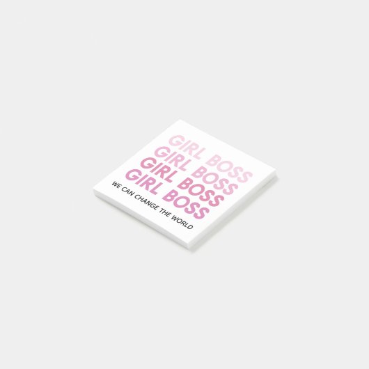 Modern Pink Girl Boss Bestes Girl-Geschenk Post-it Klebezettel (angewinkelt)