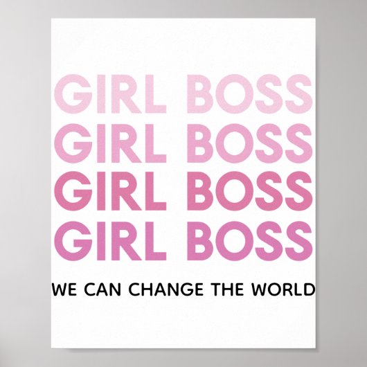 Modern Pink Girl Boss Bestes Girl-Geschenk Poster (Vorne)