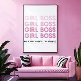 Modern Pink Girl Boss Bestes Girl-Geschenk Poster