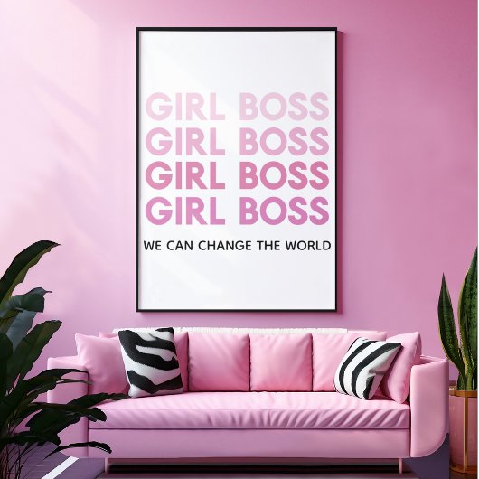 Modern Pink Girl Boss Bestes Girl-Geschenk Poster