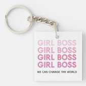 Modern Pink Girl Boss Bestes Girl-Geschenk Schlüsselanhänger (Vorderseite)