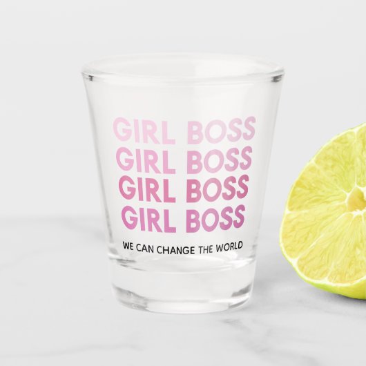 Modern Pink Girl Boss Bestes Girl-Geschenk Schnapsglas (Vorderseite)