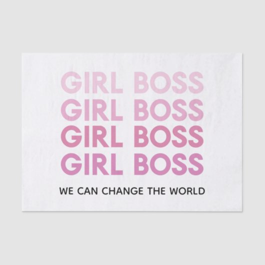 Modern Pink Girl Boss Bestes Girl-Geschenk Seidenpapier (Vorderseite)